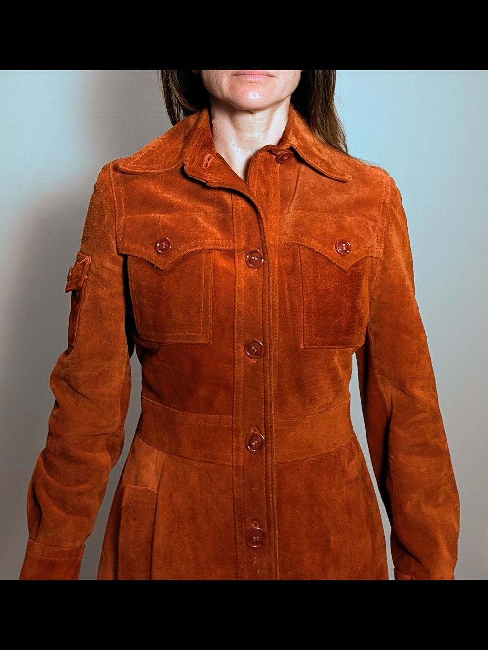 🧥 Vintage Casual Corner rust suede safari jacket made in Uruguay - Picture 4 of 15